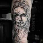 Viking Girl single needle tattoo with Chris